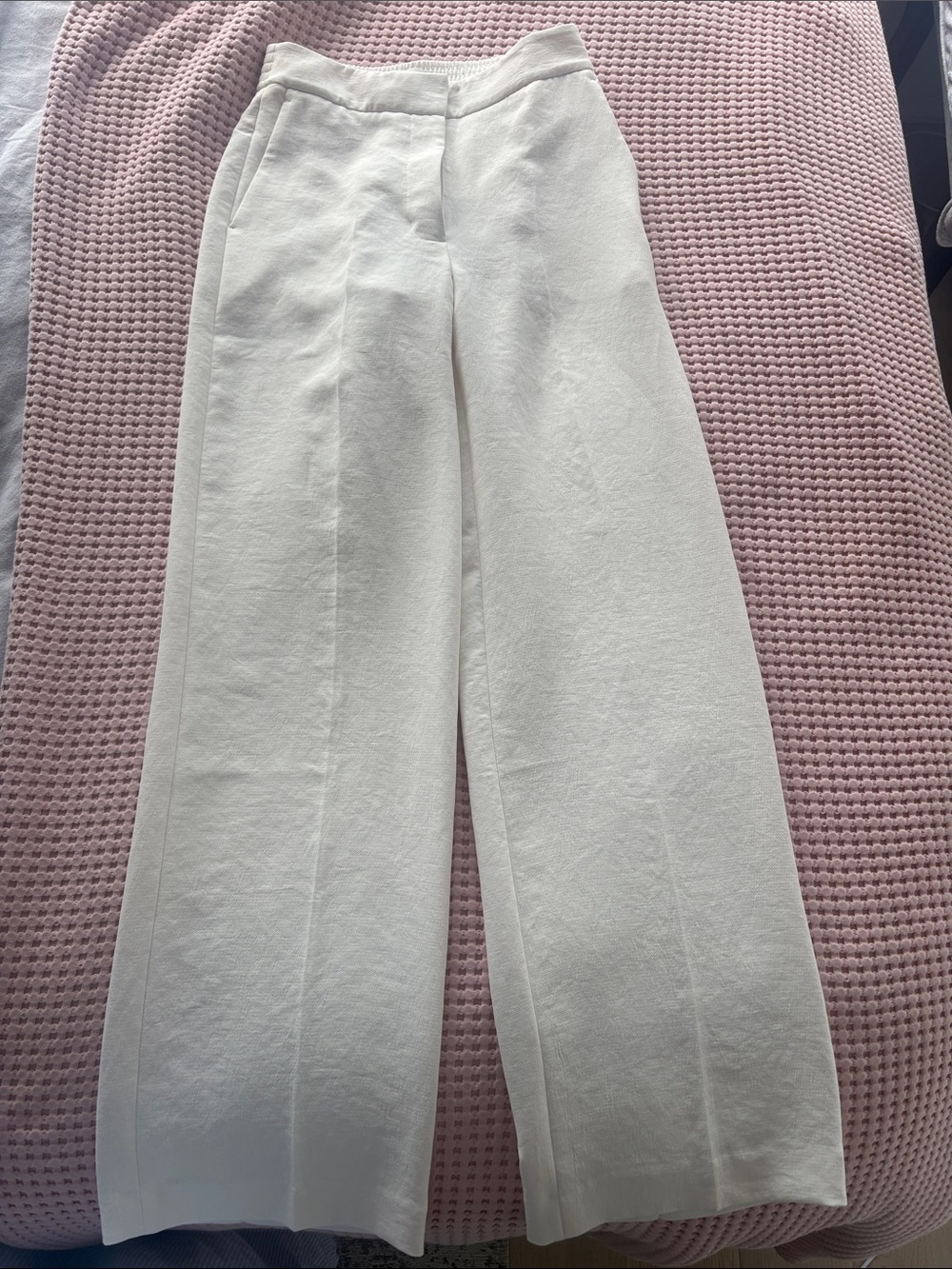 Wilfred Cream Wide-Leg Trousers with Center Crease
